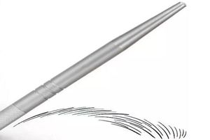 Silver Aluminium Professional Manual Tattoo Pen Permanent Makeup Tattooing Pen 3D Eyebrow Brodery Microblading Pen4421653