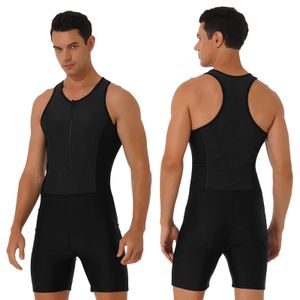 Mens Bodysuit Wear One Piece Mayo Kolsuz Jimnastik Tertenci Leotard Unitard Vücut Binası Mayo Mayo Bankası Sahili Plaj Havuzu Sörf