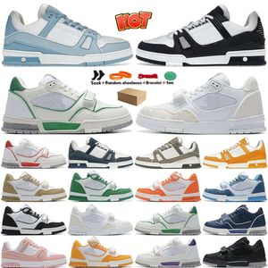 Diseñador Virgil Trainer Sneaker Zapatos en relieve de lujo Plataforma Zapatos casuales Negro Blanco Verde Denim Lona Superposiciones de cuero Zapatos deportivos al aire libre