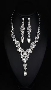 Luxury Crystal Rhinestone Necklace Jewelry Sets Bridal Necklaces and Earrings For Prom Pageant Party Wedding EN9208071409