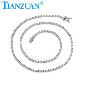 2mm Moissanit Tennis Halskette 925 Sterling Silber D VVS Weiße Farbe Einreihen Schmuck für Männer Frauen Hochzeit datieren