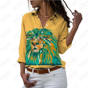 Camicette da donna Camicia da donna estiva Colorata tendenza della moda da donna in stile casual stampato in 3D con animali