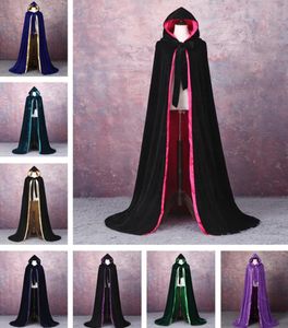 Velvet Cloak Winter Wedding Cloak Cape Warmth Wedding Bride Clak Cheap Wicca Robe Wram Lam Christmas Floor Longe Long Bridal Jacket 3400667