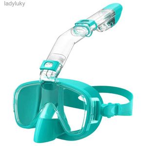 Diving Masks Diving Mask Foldable Anti-Fog Snorkel Mask Set with Full Dry Top System for Free Swim Professional Snorkeling Gear Adults KidsL240122