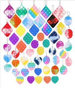 Bubble Per Toys Key Ring Finger Puzzle Square Circle Push Bubbles Board Game Kids Keychain Bag Pendant Charms Stress Relief Early LearningH38NTD84254941