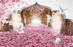 New Custom Beautiful mural 3d wallpaper 3d wall papers for tv backdrop 3d cherry white pigeon9411718