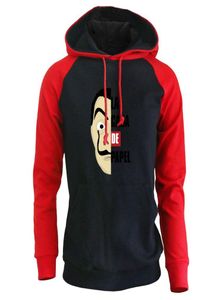 La Casa De Papel Designer Hoodies Kostüm Gesicht Sweatshirt Herren039s Raglan Pullover The House of Paper Hoody Herren Herbst Trainingsanzug4992324