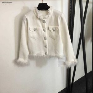 Designer de jaqueta de malha feminina roupas de marca para mulheres primavera casaco moda botão logotipo manga comprida senhoras cardigan 22 de janeiro