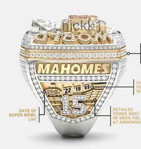 mit Seitensteinen 2022 2023 Kc Super Bowl Team Champions Championship Ring Holz Display Box Souvenir Männer Fan Geschenk Drop Shipping 95UE