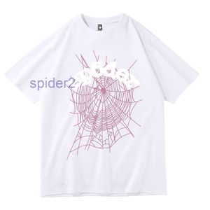 デザイナーマンTシャツの発泡印刷スパイダーウェブパターン女性Tシャツバスケットボールレターカジュアルクライミングミドル学生