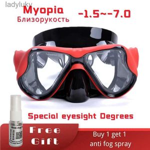 Tauchmasken Myopie-Tauchmasken mit Kunststofflinsen aus optischem Harz und SilikonrahmenL240122