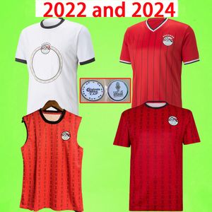 2024 Egipt piłkarski 22 23 24 Kamizelka drużyny narodowej A. Hegazi Kahraba Ramadan M.elneny Football Shirts Men Red White Mens Kit Gracz wersja 2025 Home Away Away Away