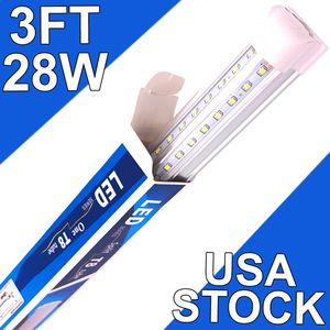 LED Shop Light 3Ft, 28W 2800LM 6500K, T8 LED Light Fixture, Clear Cover, Ceiling and Utility Shops Lighting, Linkable Tube Lights, Sho p Lights Room, Garage usastock