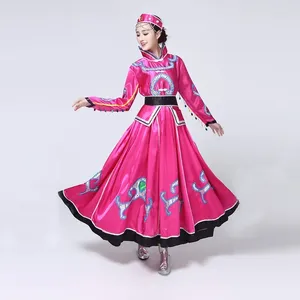 Stage Wear Mongolian Show Serve Mongolia Dance Clothing Inner Robe Ethnic Minority Performance Skirt