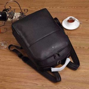 backpack top quality Trendy Brand Men's Backpack Head Layer Cowhide Backpack Light Luxury Double Layer Computer Bag 240115