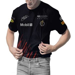 القمصان الرجالية الصيف سائقي F1 New F1 World Champion T-Shirt 2024 MAX MAX Tremable Formula 1 Red Color Bull Racing Team Tems Thirts Thirts