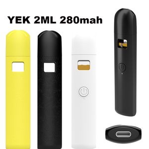 Disponível para personalização Carrinhos descartáveis vazios de 2 gramas 280mAh Bateria recarregável USB C Carregador OEM ODM Logotipo e embalagem aceitos YEK023-S