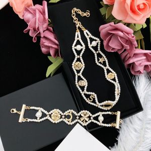 Pearl Bransolet łańcuch Naszyjnik Designer Lover Naszyjnik Bransoletka Bransoletka List dla kobiecych zestawów biżuterii
