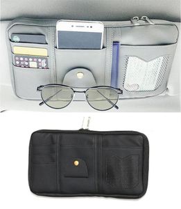 Organizator samochodu Sun Visor Surage Sunglasss Clips Scowing Tiding Bag Bill Pen Card Holder CD DVD Assessoires7725568