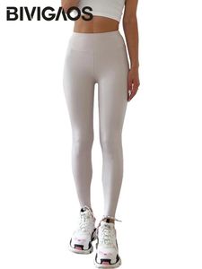 Capris bivigaos Summer New White Khaki Shark Leggins Kobiety cienkie wysokie talia Szczupłe nogi chude legginsy sportowe legiki