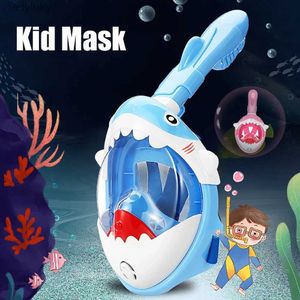 Diving Masks THENICE Children's Shark Diving Mask Face Mirror Diving Mirror Swimming Equipment Waterproof and Mist Proof Fully DryL240122