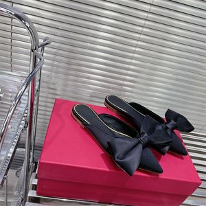 Val dupe buty duży jedwabny motyl Sandal Mule Flat Slipper Slide 35-42