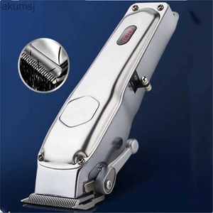 Hair Clippers Metal Body Professional Electric Barber Clipper Cordless Hair For Men Hairdresser Head Haircut Machine Fading Style Cut YQ240122