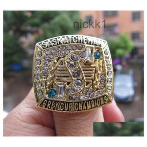 1989 Saskatchewan Roughriders the Grey Cup Championship Ring with Wooden Box Men Fan Souvenir Gift Wholesale Drop Delivery Dhkle ZGCL
