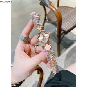 Cleefly Fashion Luxury Women tittar på armbandsur Alhambra Van Niche High-end kvartsmycken Fyra bladgräs Medeltida armband BGWS