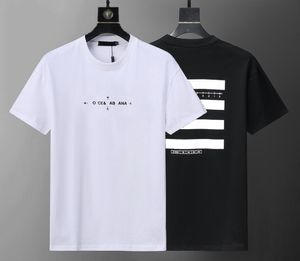 2024 여름 새로운 짧은 슬리브 남성웨어 패션 브랜드 성격 패션 트렌드 의류 라운드 넥 코튼 티셔츠