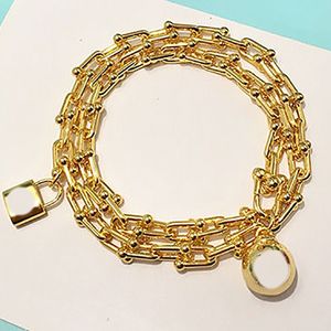 Bracciale di gioielli di moda di lusso designer di gioielli braccialetto con ciondolo a sfera con lucchetto collane a ferro di cavallo per le donne festa gioielli a catena lunga in oro rosa e platino