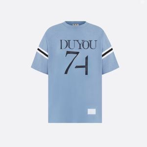 DUYOU Herren-Slub-Baumwolljersey, entspannte Passform, übergroßes T-Shirt, Markenkleidung, Damen-Sommer-T-Shirt mit Stickerei-Logo, hochwertige Tops 7294