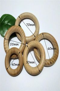 Nature Beech Wooden Ring Teether 4070mm Baby Infants Teething Round Ring Care Product DIY Wooden Teethers Necklace Bracelet Makin2625957