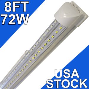 LED T8 Integrerad enkel fixtur, 8ft 7200lm, 6500k superljus vit, 100W Utility LED -butiksljus, tak och under skåpljussladdade elektriska garage usastock