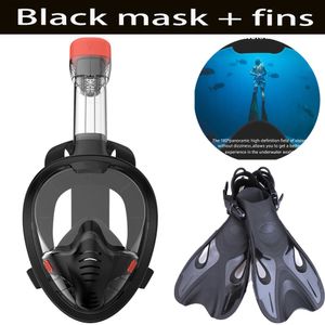 Dykmasker Demmet Underwater Diving Full Face Swimming Mask Set Diving Breathing Apparat Anti-dimma Vuxen Safe Breathing Gearl240122