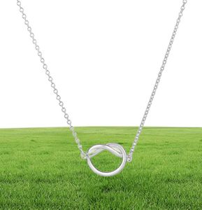 Mode-Knoten-Anhänger-Halskette versilbert Schlüsselbeinkette Knoten-Halsketten für Frauen6630139
