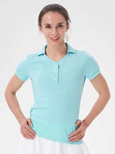 Solid Polo Shirts For Women Baseball Collar UV Protection Light Weight T-shirts For Golftennispadel Summer Workout Clothing