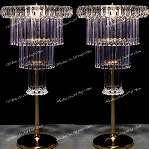 with light)Wedding props crystal ice strip flower stand wedding hall wedding table flower vase decoration 349