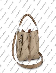 M55906 M55800 MURIA bucket bag women canvas genuine calfskin silver hardware handbag purse shoulder strap bag crossbody1884066