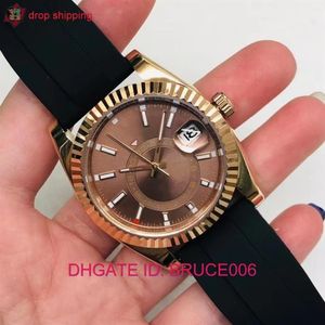 High Cost Effective Mens Sky Dweller Rubber Strap Watch Automatic Mechanical 42mm Yellow Gold 326238 Sapphire Full Function Small 314Z