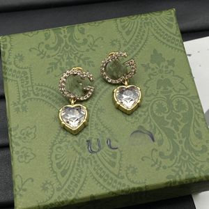 Orecchini di lusso Orecchini di design di gioielli Gennaio Nuovo prodotto Orecchini pendenti a forma di cuore Oro Argento