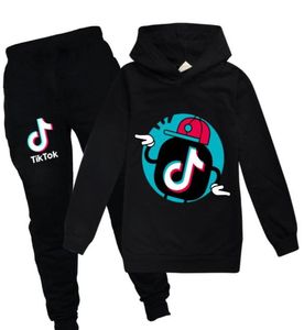 Teen Kids Tik Tok Hoodie och Sweatpants Set Novty 2st Hooded Sweatshirt Tracksuit For Toddler Boy Girl PantsStops2635219