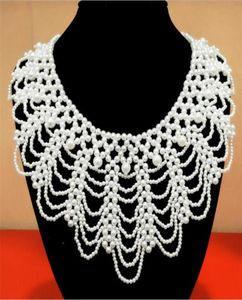 ペタルパールネックレス手作りブライダルウェディングアクセサリー女性ヴィンテージジュエリーin stock beaded fake collar2225639