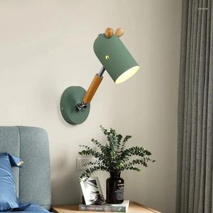 Wall Lamp Nordic LED Luminaria Bedroom Bedside Light Macaron Colorful Children's Room Decor Sconces Home Decors