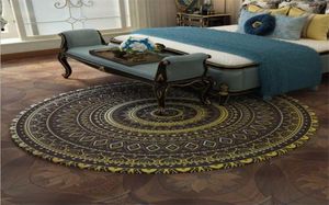 Aovol Vintage Ethnic Wind Bohemian Round Rug Carpets for Living Room Bedroomラグ