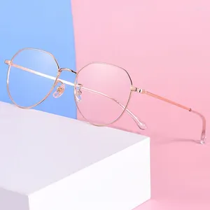 Óculos de sol quadros ultraleve poligonal anti-azul ray miopia óculos puro titânio quadro óculos para unisex aro completo venda