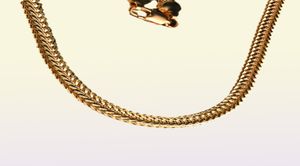 GNIMEGIL 6mm Moda Bone Chain Long Gold Filled Curb Cuban Link Chain Colar Para Homens Vintage Presentes de Natal Jewelry2496261