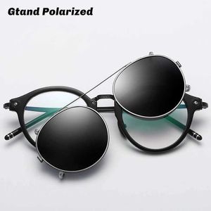 Sonnenbrille Gtand Neue SteamPunk Vintage Runde Stil Polarisierte Sonnenbrille Clip Auf Objektiv Abnehmbare Marke Design Sonnenbrille Oculos De Sol GT275 YQ240120