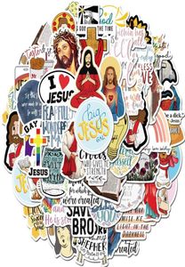 50Pcs Jesus Christian God Bless Faith Love Stickers Pack Graffiti Car Bike Luggage Sticker Laptop Skateboard Motor Water Bottle De7852811