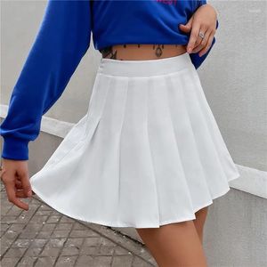 Saias de lã plissada outono inverno cintura alta magro a-line saia curta para meninas escola y2k kawaii sólido